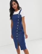 Vero Moda Button Through Denim Dress-blue