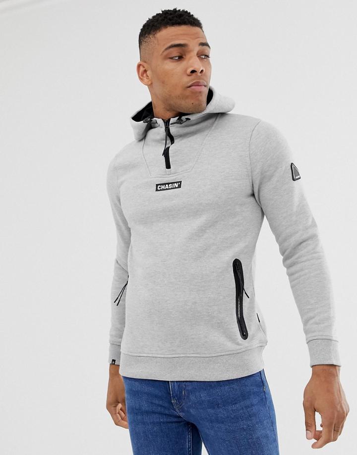 Chasin' Clark Hoodie With Toggles In Light Gray - Gray