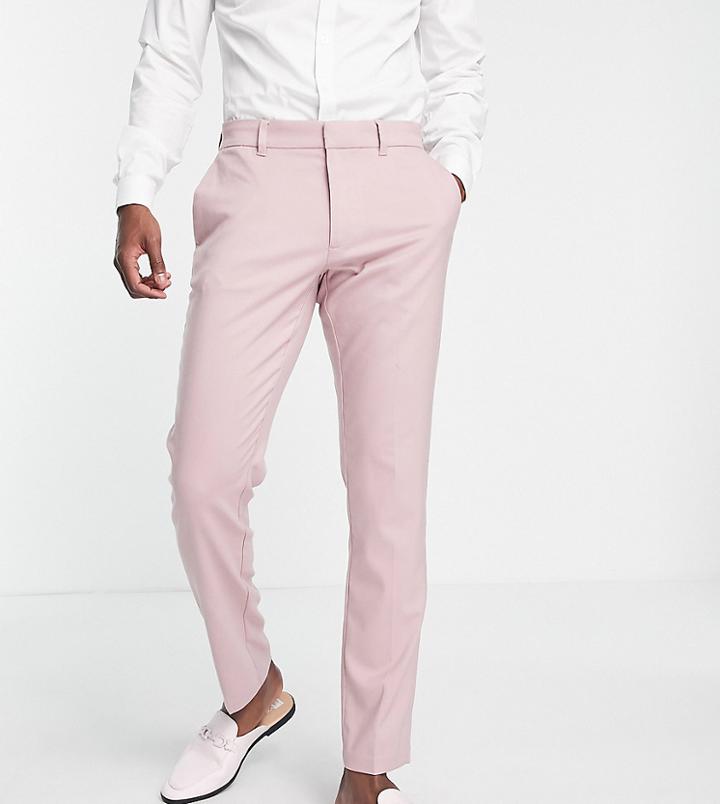 New Look Slim Suit Pants In Mid Pink