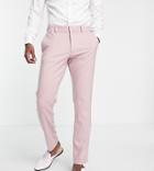 New Look Slim Suit Pants In Mid Pink