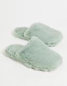 Lindex Nina Recycled Polyester Slipper In Dusty Green