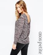 Asos Petite Cowl Back Top In Space Dye - Burgundy $33.00
