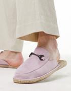 Asos Design Mule Espadrilles In Lilac Suedette-purple