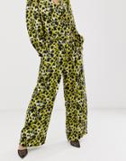 Closet Paperbag Pants In Lime Print - Multi