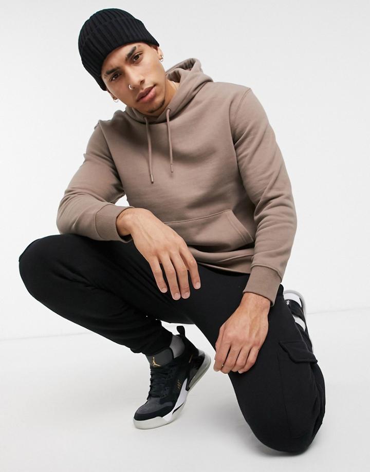 Topman Hoodie In Light Brown