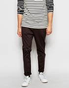 Asos Tapered Chinos In Charcoal - Charcoal