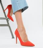 Qupid Pointed High Heeled Shoes - Red