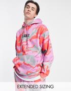 Crooked Tongues Oversized Hoodie With Camo Abstract Print In Multi - Part Of A Set