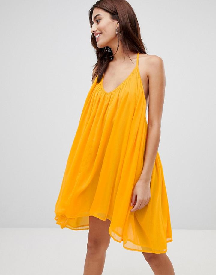 Na-kd Thin Strap Chiffon Dress - Orange