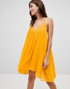 Na-kd Thin Strap Chiffon Dress - Orange
