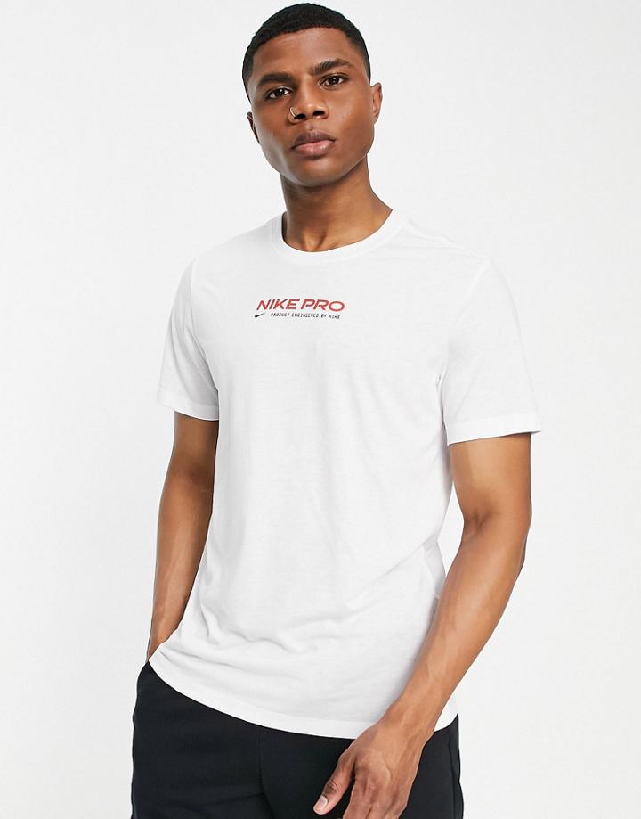 Nike Pro Training Logo T-shirt In White