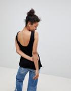Asos Sleeveless Top With Scoop Back - Black