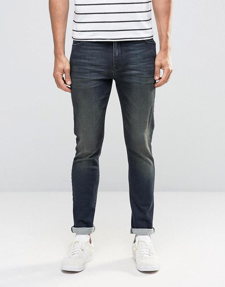 Asos Super Skinny Jeans In Dirty Blue Wash - Blue