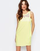 See U Soon Shift Dress With Eyelash Lace Insert - Yellow