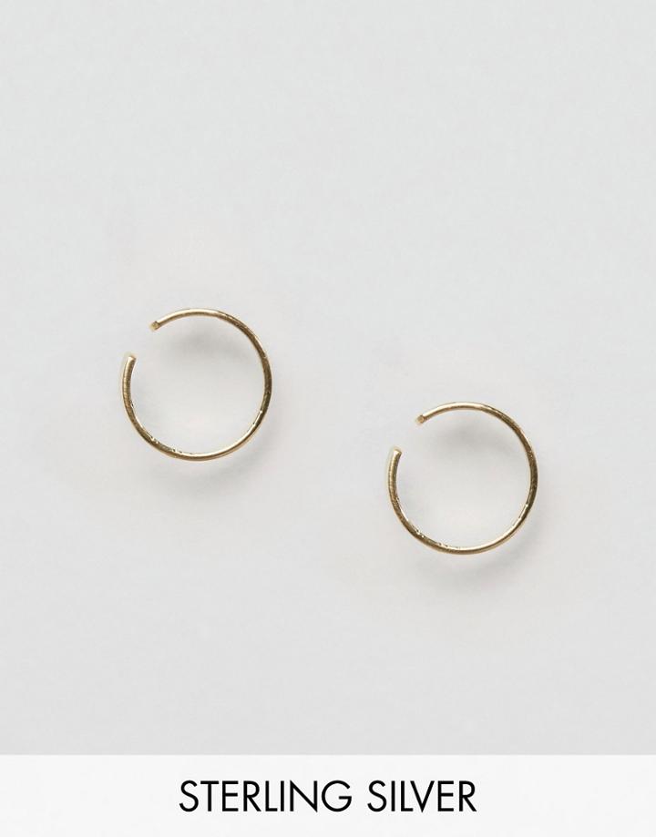 Asos Pack Of 2 Gold Plated Sterling Silver Mid Ear Cuff Earrings - Gol