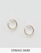Asos Pack Of 2 Gold Plated Sterling Silver Mid Ear Cuff Earrings - Gol