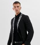 Religion Skinny Blazer With Leopard Lapel