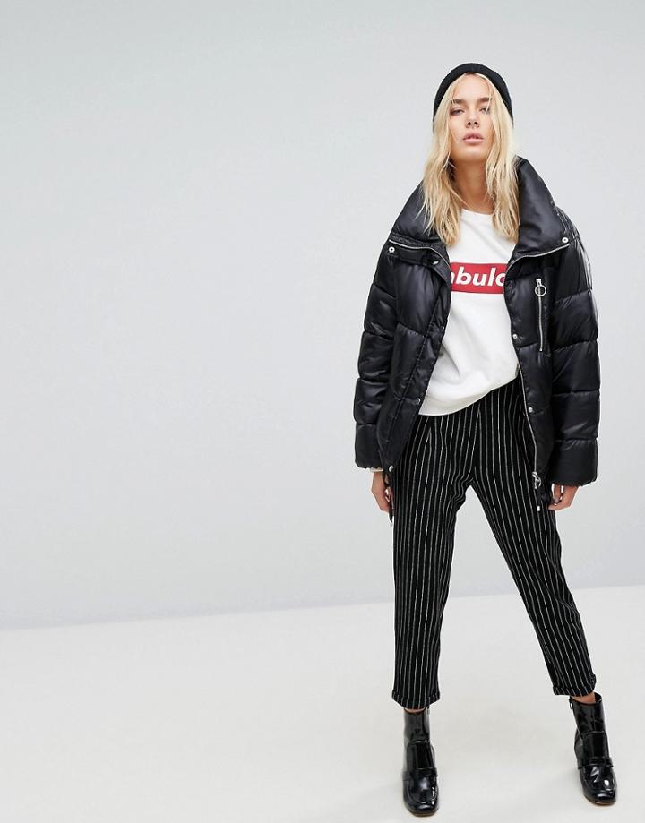 Stradivarius Stripe Peg Pants - Gray