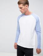 Asos Contrast Raglan Long Sleeve - White