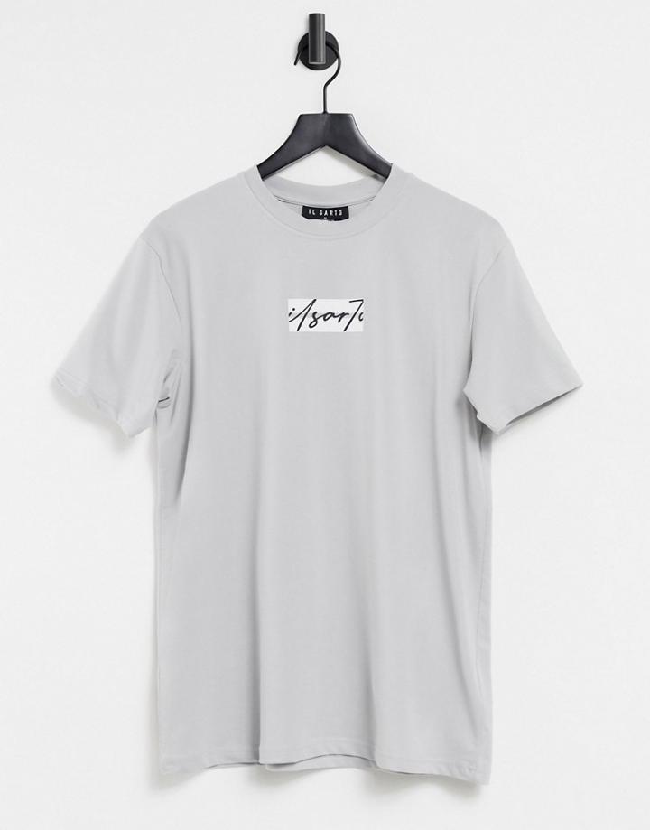 Il Sarto Box Script T-shirt In Gray-grey