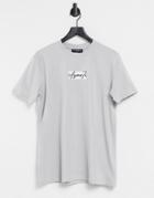 Il Sarto Box Script T-shirt In Gray-grey