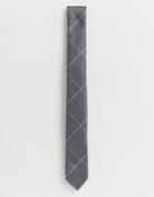 Jack & Jones Premium Blade Tie In Gray Check - Gray