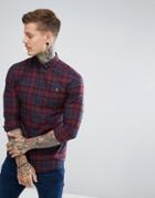 Farah Waithe Slim Fit Check Shirt In Red - Red