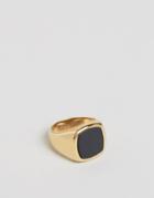 Vitaly Gold Vaurus Signet Ring In Stainless Steel - Gold