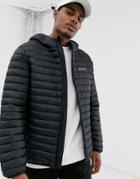 Nicce Puffer Jacket With Hood In Black - Black