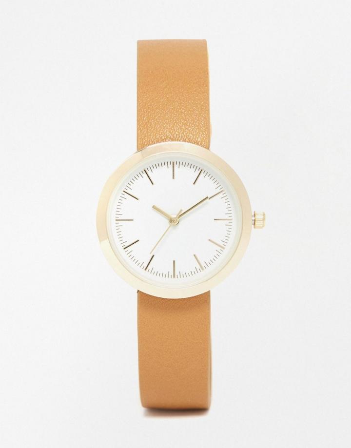 Asos Shoulderless Case Clean Watch - Tan