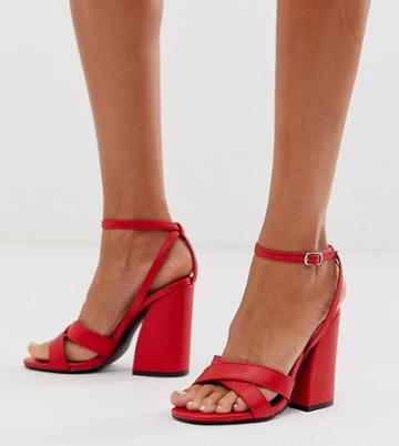 Z Code Z Exclusive Femi Red Block Heeled Sandals