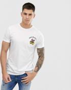 Brave Soul Jingle Bells Pocket Detail T-shirt-white