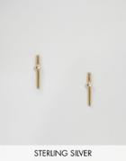Asos Gold Plated Sterling Silver Crystal Stick Earrings - Gold