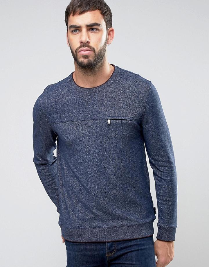 Ted Baker Marl Sweat - Blue