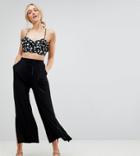 Asos Tall Cropped Drawstring Pants - Black