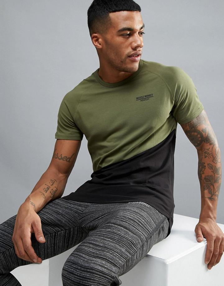 Muscle Monkey Muscle T-shirt In Khaki - Green
