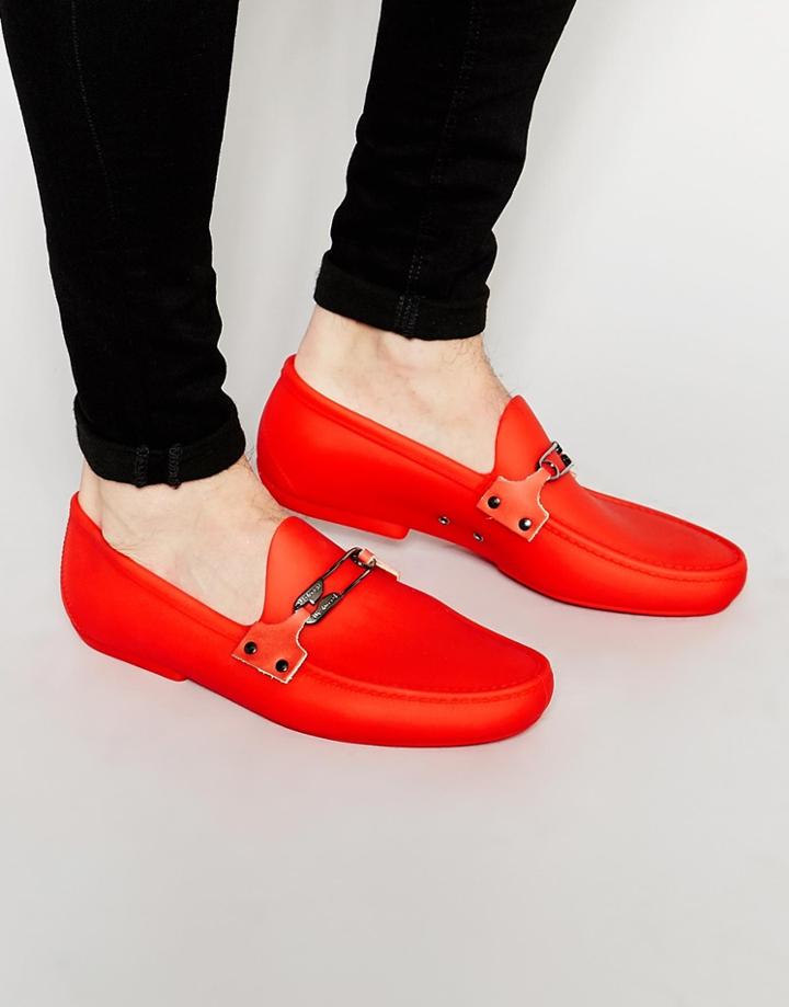 Vivienne Westwood Safety Pin Logo Loafers - Red