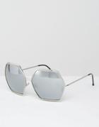 Spitfire Hexaganol Sunglasses With Mirror Lens - Silver