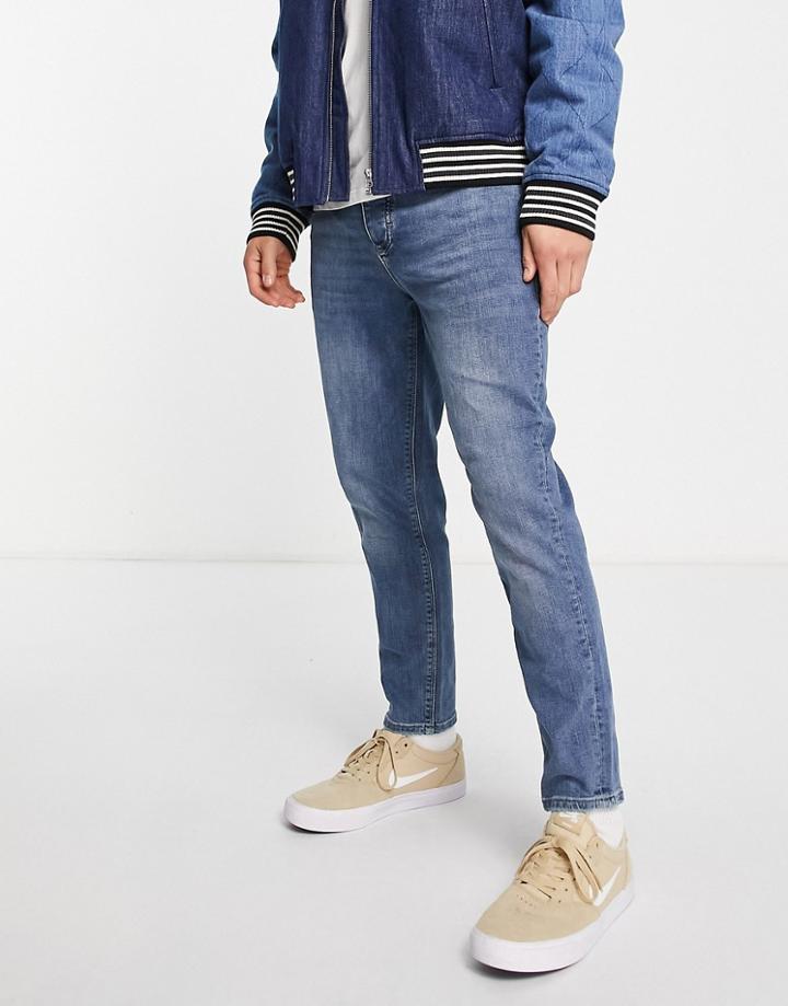 River Island Tapered Jeans In Blue