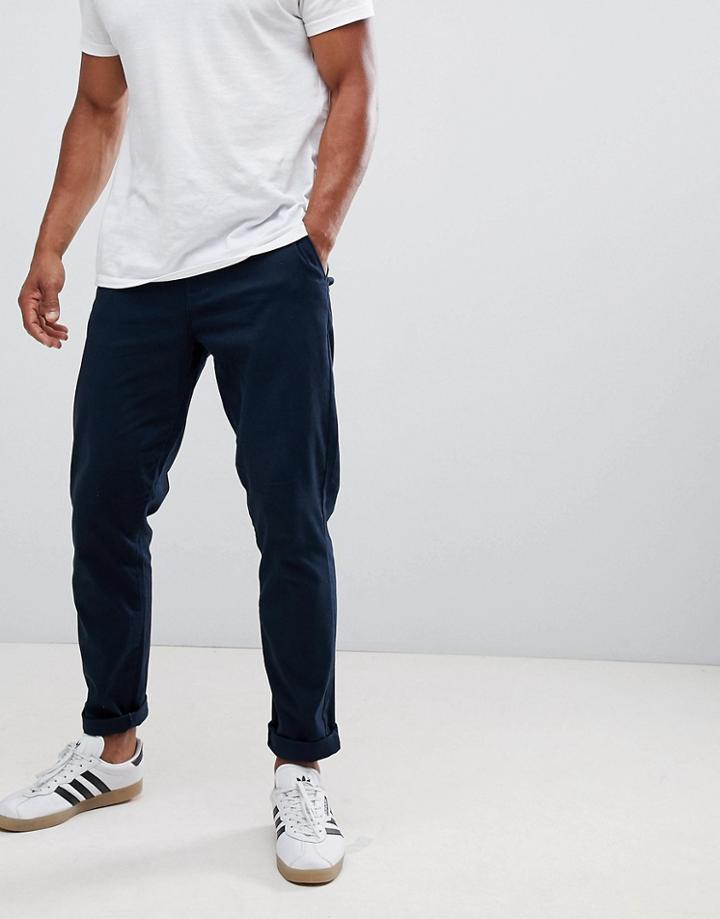 Burton Menswear Tapered Fit Chino In Navy