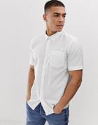 French Connection Short Sleeve Linen Shirt-white