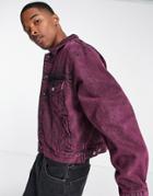 Asos Design 90s Denim Jacket In Dark Purple Wash