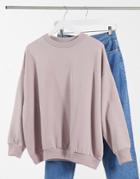 Asos Design Oversized Cozy Cocoon Sweatshirt In Mink-pink