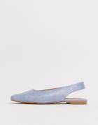 Asos Design Lorraine Slingback Ballet Flats In Blue - Blue