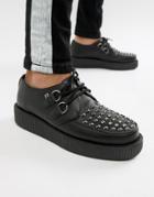 T.u.k Vegan Platform Creepers With Stud Detail-black