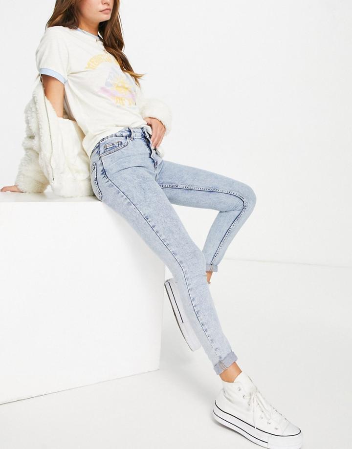 Aeropostale Mid Rise Skinny Jeans In Light Blue-blues
