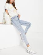Aeropostale Mid Rise Skinny Jeans In Light Blue-blues