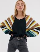 We The Free By Free People Rainbow Volume Sleeve Top