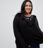 Junarose Embroidered Sweater - Black