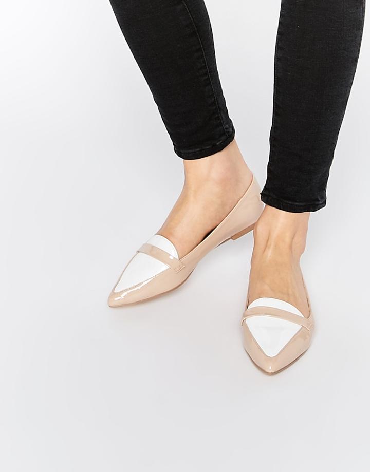 Asos Leigh Pointed Ballet Flats - Nude
